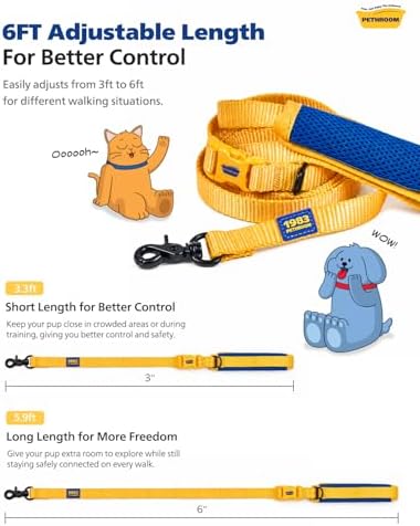 PETHROOM Comfort Leash 2.0, Pet Leash, 6FT Adjustable