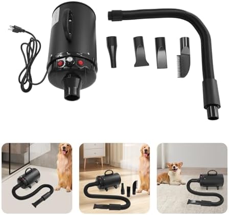 Dog Hair Dryer 4-in-1, 2.2KW Portable Air Blower with Multiple Nozzles, Safe and Gentle for Daily Grooming,Suitable for Small and Medium-sized Dogs