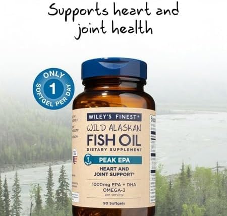Wiley's Finest Wild Alaskan Fish Oil Peak EPA, 90 Count (Pack of 1)