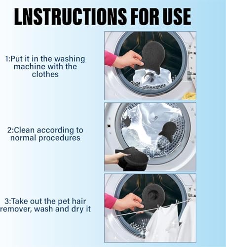 Pet Hair Remover for Laundry, Reusable Dog & Cat Hair Remover Tool, Effectively Removes Pet Hair, Lint and Dander from Bedding and Clothing, Suitable for Washing Machines, Dryers 6PCS