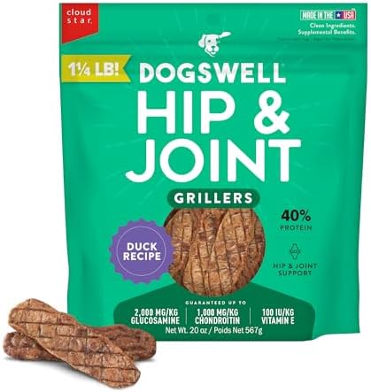 DOGSWELL Hip & Joint Grillers Dog Treats, Duck, 20 oz. Pouch