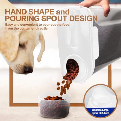 TIOVERY Dog Food Storage Container, 2-Pack, 7 Lbs, food grade plastic, White