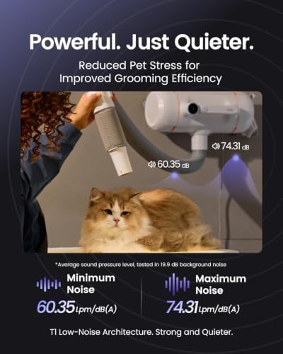 JirPet Dual Motor High Velocity Dryer for Dogs, 5.0HP/2000W Grooming Dryer | 291 MPH Air Speed, 3Lbs Blow Force, Low Noise, Stepless Airflow, 5 Nozzles, Portable for Mobile Grooming & Home-Based Salon
