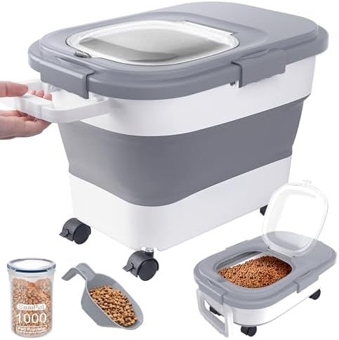 15-23Lbs Airtight Dog Food Storage Container, 23Lbs, Grey