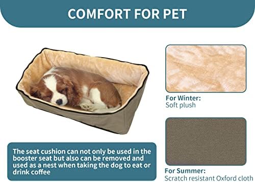 Petsfit Dog Booster Seat, Large, Up to 55 lbs, Brown