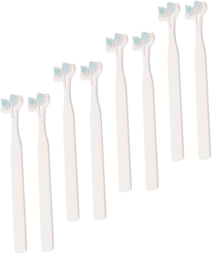 8pcs Household Pet Toothbrush Double Bristle Heads for Comfortable Dog and Cat Oral Care Soft Brush Heads for Deep Pets Teeth