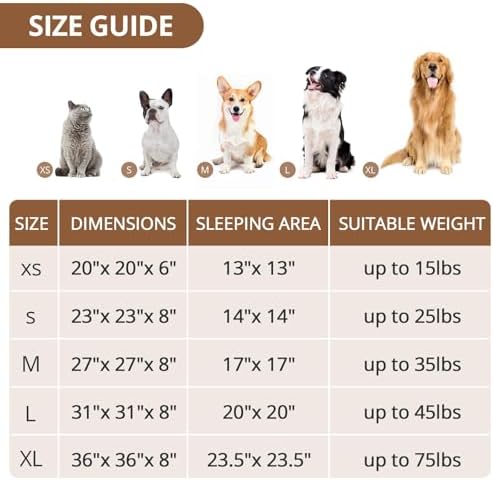 JOLLYVOGUE 20" Calming Donut Dog & Cat Bed, Smoke Black