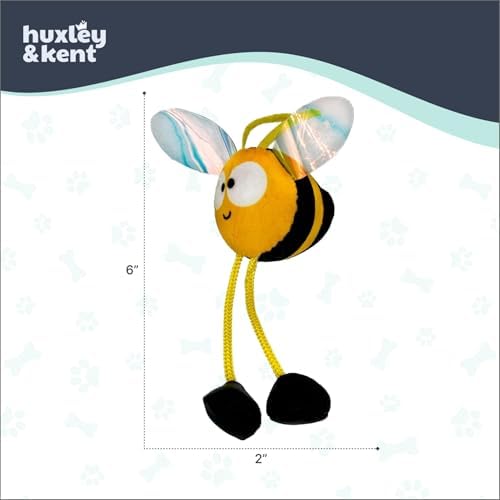 Huxley & Kent Chirpy Interactive Catnip Cat Toy, Bumble Bee | Touch Activated Chirp Chip with Auto Shut Off, Catnip & Crinkle, Dangly Motion, Soft Plush for Indoor Play