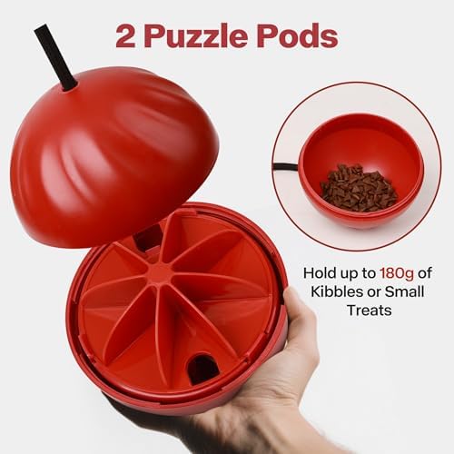 Pet Prime Dog Treat Ball Interactive Squeaky Rolling Treat Dispensing Toys Dog Food Puzzle Slow Feeder Ball Mental Stimulation Enrichment Toys for Small,Medium,Large Breeds