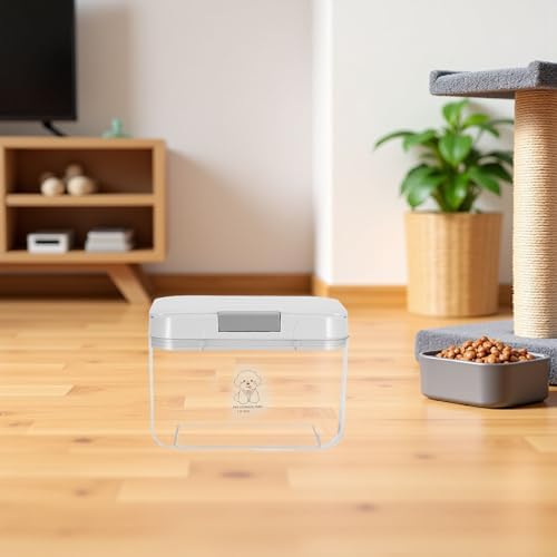 Airtight Puppy Food Container 6lb with Vacuum Technology and Abs+pp+silicone Material Small Dog Food, 6lb, Transparent