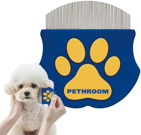 PETHROOM Professional Eye Comb for Pets, Stainless Steel Tear Stain Remover