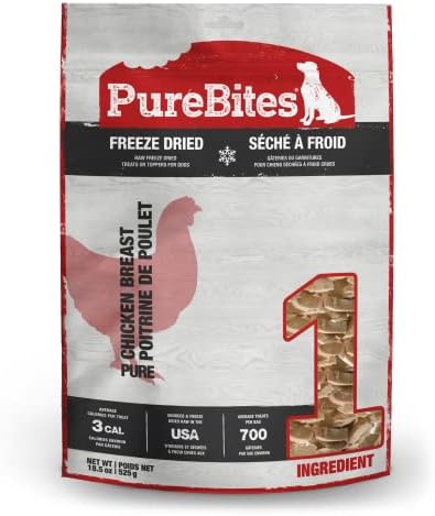 PureBites Chicken Single Ingredient Freeze Dried Dog Treats, 18.5 oz