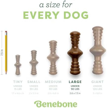 Benebone Zaggler Rolling Dog Chew Toy for Aggressive Chewers, Real Chicken, Made in USA, Large