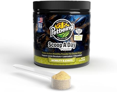 Scoop A Day for Senior Dogs | Daily Supplement Powder with Blue Mussel | Joint, Mobility & Vitality Support for Aging Dogs | Easy Meal Topper