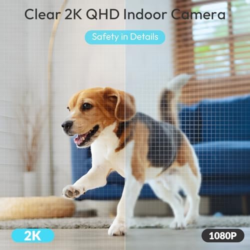 Rraycom 2.5K Indoor Security Camera, 5G/2.4G WiFi, Pet & Baby Monitor