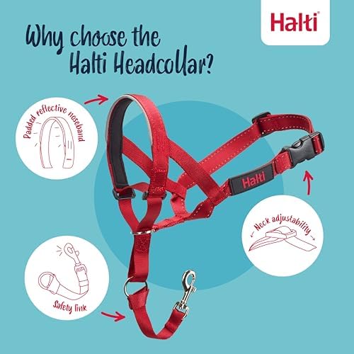 Halti Headcollar | Size 2, Red | Training Collar for Medium Dogs