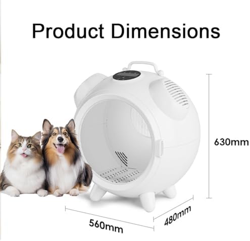 Smart Pet Dryer Box with Circulating Air, 62L Large Capacity and Low Noise Design - Ideal for Grooming Small to Medium Dogs and Cats