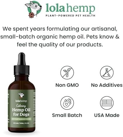 Lolahemp Calming Hemp Oil for Dogs with L-Theanine and Chamomile