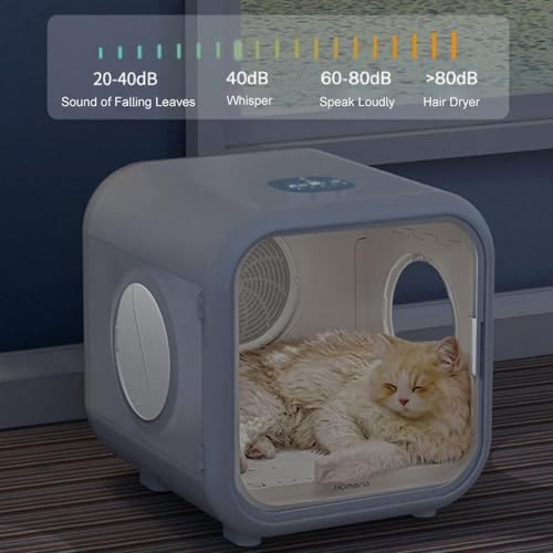 Fully Automatic Pet Cat Hair Drying Box,Constant Temperature Cat Hair Dryer Dog Hair Dryer,Fast Drying Transparent Window Over Temperature Protection