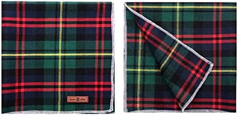 Lionet Paws Christmas Dog Bandana Washable Cotton Handkerchief Scarf Triangle Green Bandanas for Small, Small (Pack of 1), Small, Green