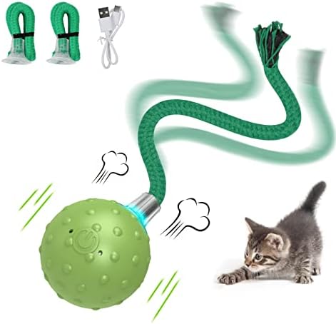 umosis Interactive Cat Toys for Bored Indoor Adult Cats, Automatic Fast Move On Carpet, Bird Chirping & Motion Activated Cat Ball