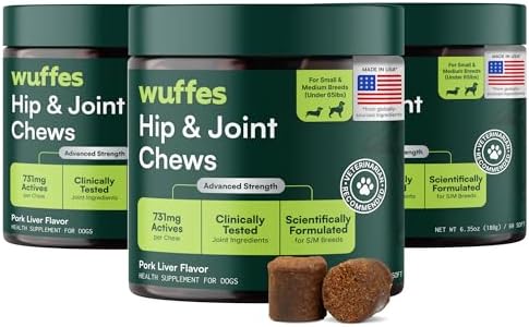 Wuffes Advanced Hip & Joint Chews for Small & Medium Breed Dogs (3-Pack)