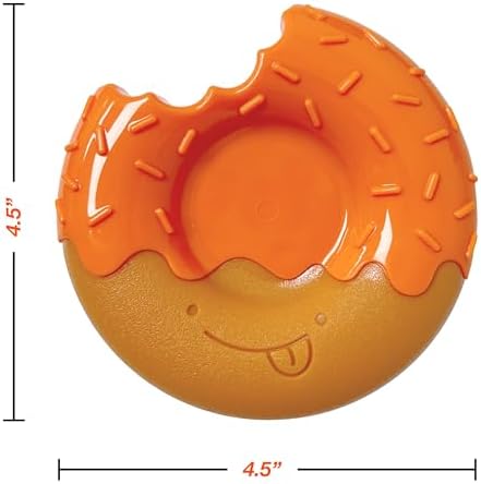 Nylabone Power Chew Novelty Donut Durable Dog Chew Toy, Large | Pumpkin and peanut butter flavor, teeth-cleaning textures, discourages destructive chewing, for large dogs up to 50 lbs