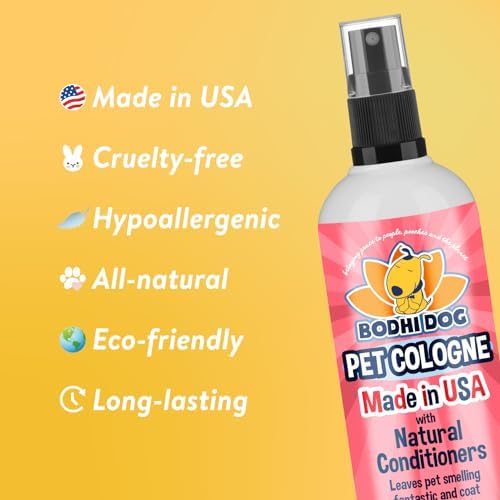 Bodhi Dog Premium Dog Cologne - Deodorizing Dog Perfume & Conditioner for Dogs & Cats - Natural Long Lasting Spray - Keeps Pets Fresh All Day - Gentle, Safe Formula, Made in USA (Sugar Cookie 8 Fl Oz)