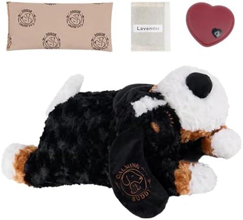 calming buddy™ -Teddy Heartbeat Puppy Toy with Reusable Heat Pack – Plush Puppy Comfort Toy for New Puppies, Sleep & Separation Support, New Puppy Essential
