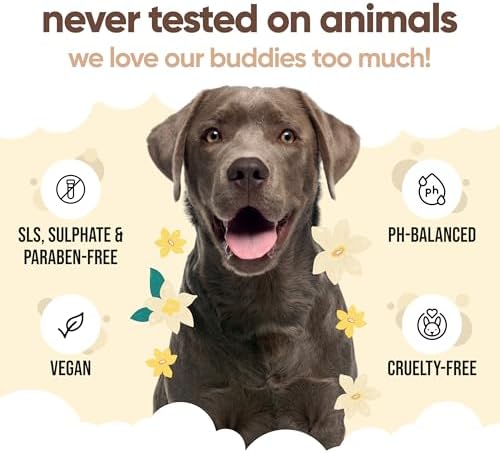 Vanilla & Shea Butter Dog Shampoo by Buddycare | Moisturising Shampoo for Dogs | Vanilla & Shea Butter Scented | with Aloe Vera and Pro Vitamin B5 (169.07oz)