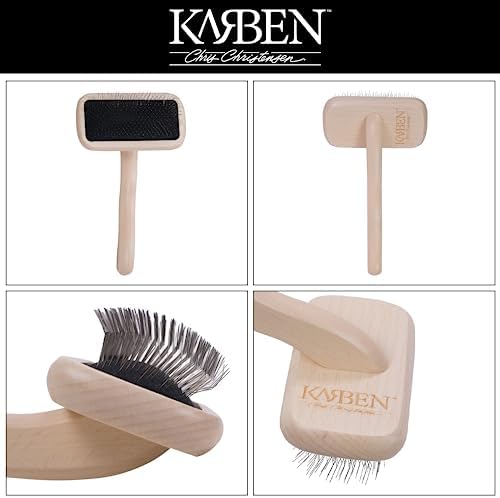 Chris Christensen Karben II Slicker Brush for Dogs, Small, Stainless Steel, Brown