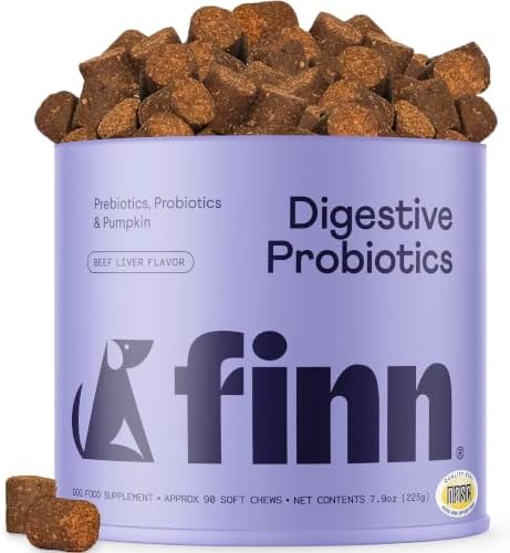 Finn Digestive Probiotics for Dogs - Pumpkin & Prebiotics - Beef - 90 Ct