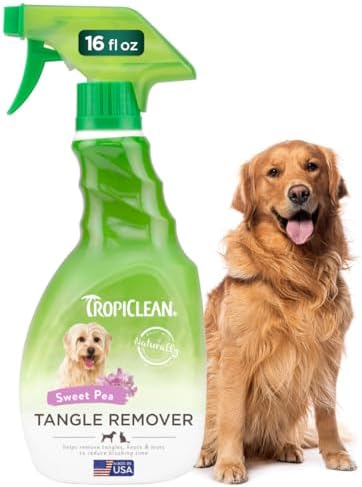 TropiClean Dog Detangler Spray Dematting, Leave-in Conditioner, 16oz. | Dematting Spray | Sweet Refreshing Scent | For Doodles & All Coat Types | Made in USA