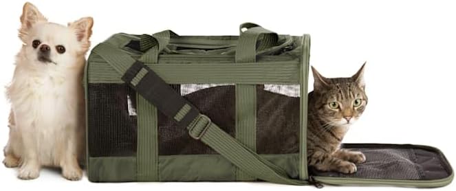Sherpa Deluxe Guaranteed On Board Soft-Sided Dog & Cat Carrier, Green, Medium