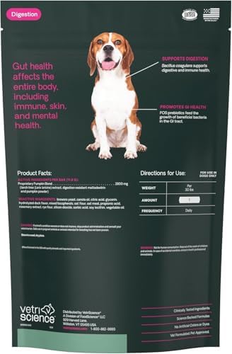 VetriScience Scoot Control Chews for Dogs, Duck, 40 Count