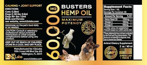 Buster's Hemp Oil for Dogs & Cats, Calm, Joint, Coat, 2-Pack 60ml