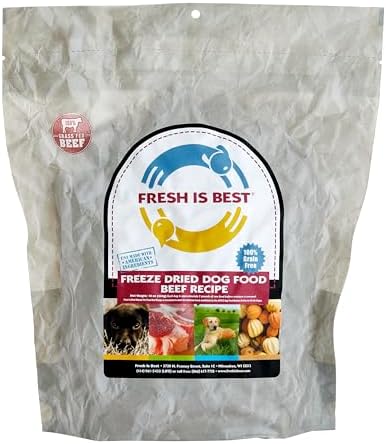 Fresh Is Best Beef Freeze Dried Dog Food – Raw Dog Food Toppers for Puppies & Adult Canines – High-Protein Freeze Dried Beef in Resealable Zipper Bag – Made in the USA – Beef, 8 oz