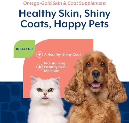 NaturVet Omega-Gold Plus Salmon Oil Skin Supplement for Pets - 180 Ct