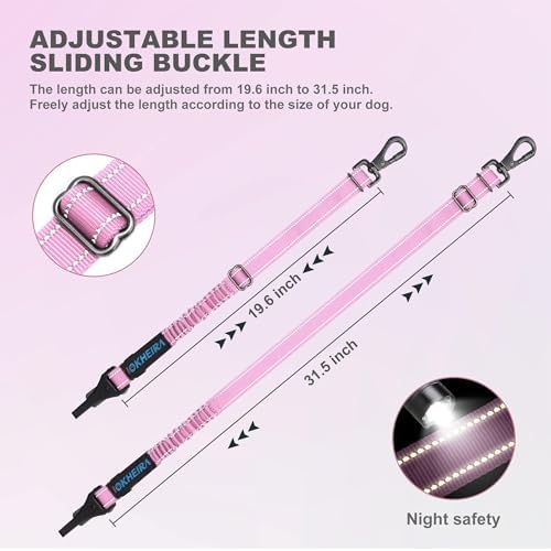 IOKHEIRA Dog Seat Belt 3-in-1 Car Harness - Pink