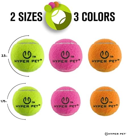 Hyper Pet MINI Tennis Balls for Dogs Safe Dog Toys & Tennis Balls for Exercise, Training, Hyper Pet K9 Kannon Dog Ball Launcher) Bright Colored Interactive Orange Pack of 4 | Safe playthings for exercise and training, works with the K9 Kannon launcher,...