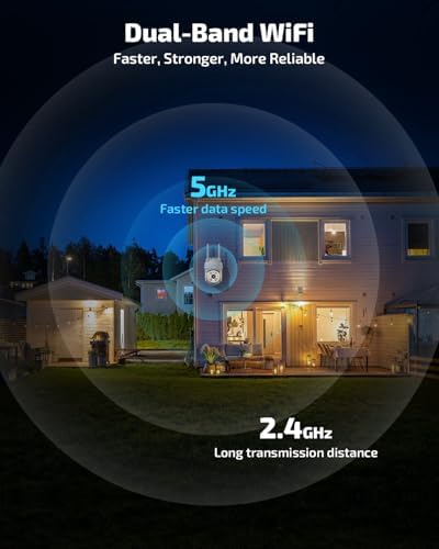 Wireless Outdoor PTZ Security Camera, Home WiFi Video Surveillance Cameras