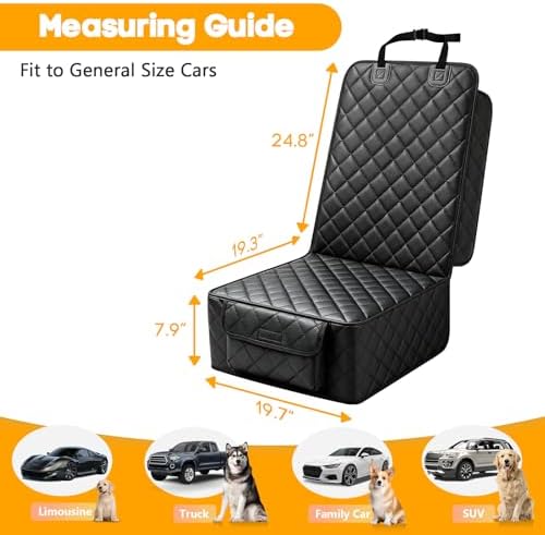 PETICON Front Seat Car Cover - 2-Pack, PU Leather