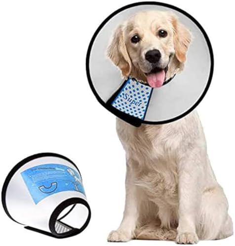 Supet Dog Cone Collar Adjustable After Surgery, Comfortable Pet Recovery Collar & Cone for Large Medium Small Dogs, Elizabethan Dog Neck Collar Plastic Practical