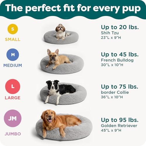 Furhaven Calming Donut Dog Bed, 30", Medium, Gray