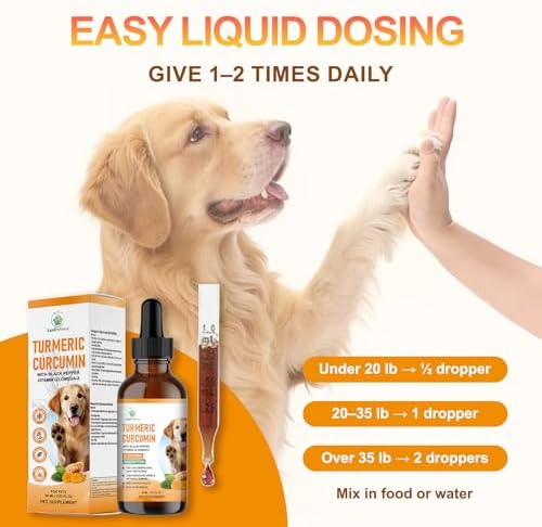 Turmeric Joint Care Drops for Dogs, Natural Hip&Joint Mobility Supplement