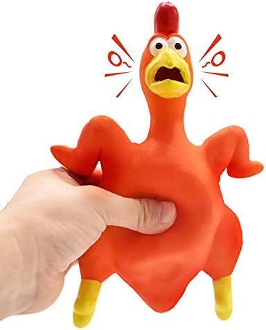 3-Pack Rubber Chicken Dog Toys with Squeakers - Loud Screaming Latex Toys for Small, Medium & Large Breeds - Ideal for Boredom - Busting and Interactive Fetch Play