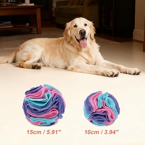 Snuffle Ball for Dogs, Interactive Dog Toys, Blue, Small | Designed for Small Breeds and Puppies, Machine Washable