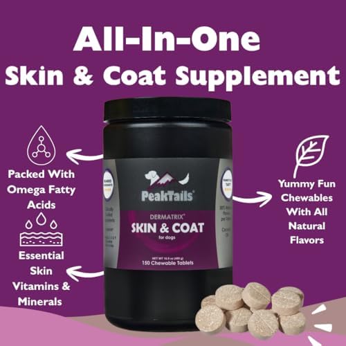KALA HEALTH PeakTails Skin & Coat Supplement for Dogs, 150 Count