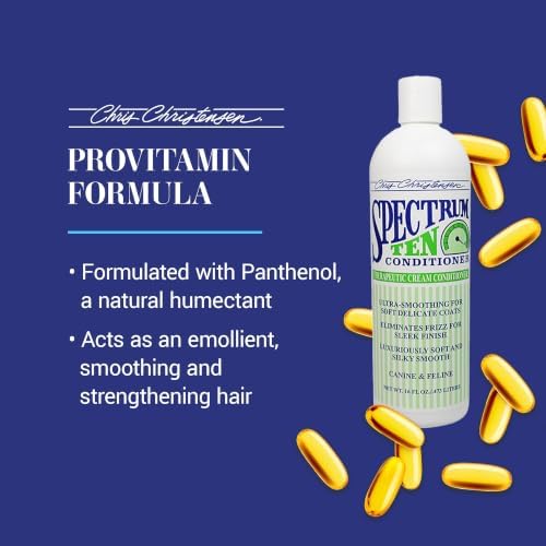 Chris Christensen Spectrum 10 (Ten) Ultra Concentrated Therapeutic Cream Dog Conditioner, Makes up to 16 Bottles, Moisturizes Smoothes Dry Frizzy Coats, All Coat Types, Made in USA, 1 gal