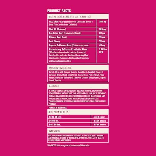 Rocco & Roxie Dog Allergy Relief Chews, Omega 3 & Probiotics, 60ct
